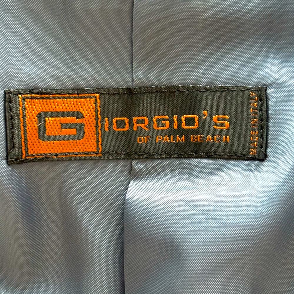 GIORGIO'S OF PALM BEACH Vintage Blue Chevron Pattern Fitted Blazer--EUC--8 - Picture 13 of 16